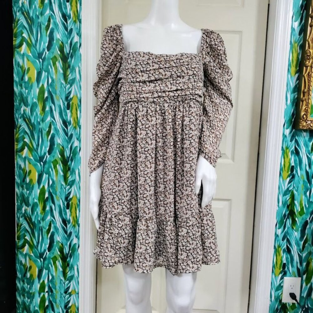 Abercrombie & Fitch Babydoll Mini Floral Prairie Whimsy Coquette Y2K Dress M - Picture 2 of 10